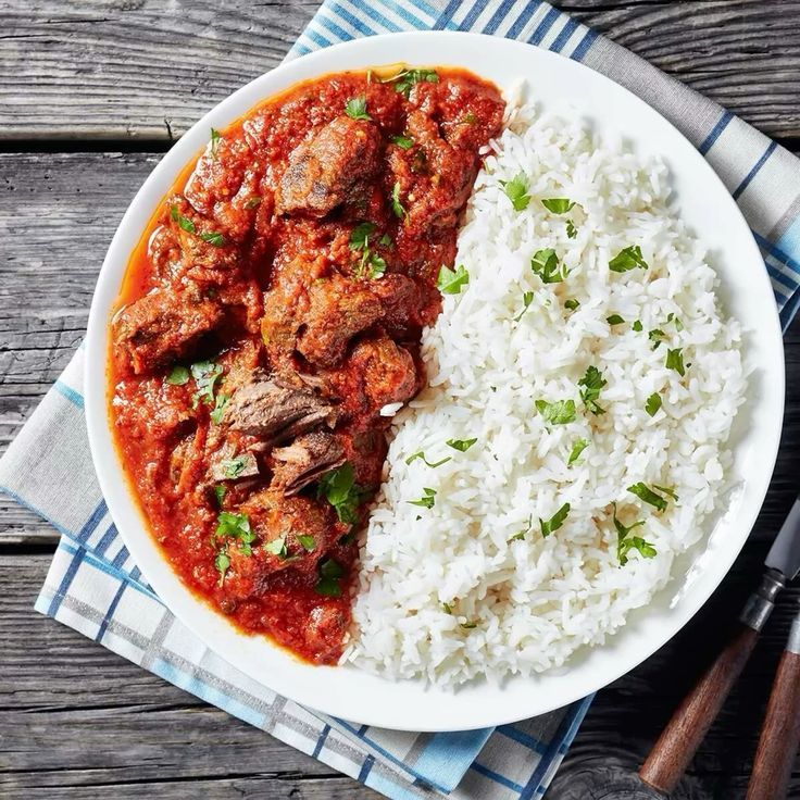 Rice and Peppered Stew with Beef